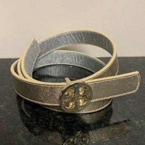 Tory Burch reversible gold silver belt